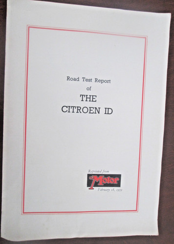 1959 the citroen id19 road - the,