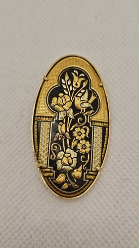Vintage damascene gold tone - damascene, gold-tone
