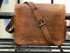 Genuine Vintage Leather Satchel Shoulder Messenger Laptop Briefcase Men's Bag