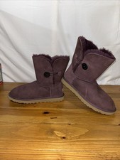 UGG Womens Bailey Button II  suede fur boots “Nightfall” Size 10