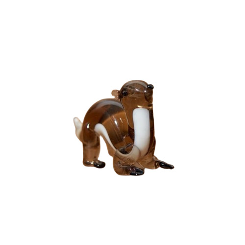 Glass otter ornament with - otter,