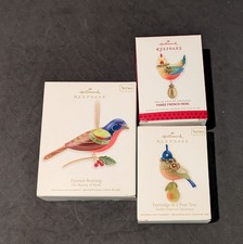 Hallmark 3 Ornaments Birds