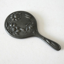 Art Nouveau Pewter Hand Mirror