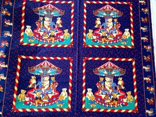 Rose & Hubble Teddy’s Carousel Fabric Panel – Navy Stars, 114×88cm, Cotton