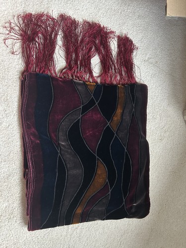 Devore velvet burgundy - burgundy, blue