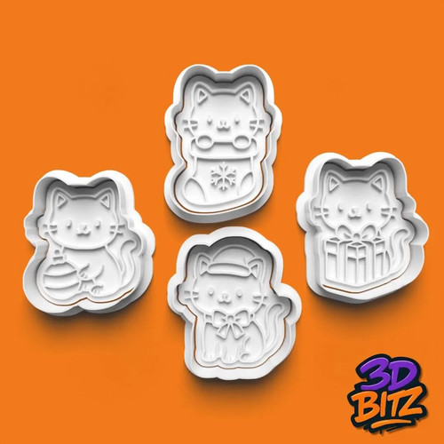 Christmas cat cutter - christmas, embosser