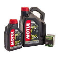 Motul 5000 10W40 Oil 5L & Hiflofiltro Oil Filter Fits Suzuki GSF600S Bandit 2004