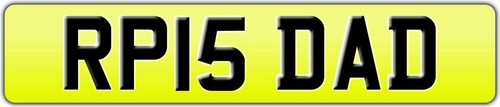 Initials dad number plate - rp,