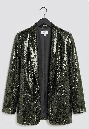 Dark green sequin blazer - m&s,