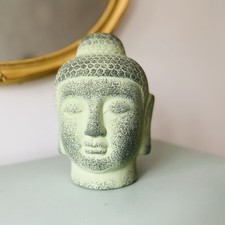 Ceramic Buddha Statue Green Buddha head Ornament Home Garden Decor