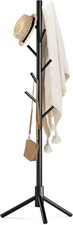 Haddockway Wooden Coat Rack Stand with 8 Hooks New Zealand Pine Adjustable Coat