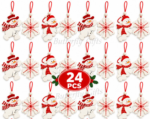 24pc wooden christmas - christmas, tree