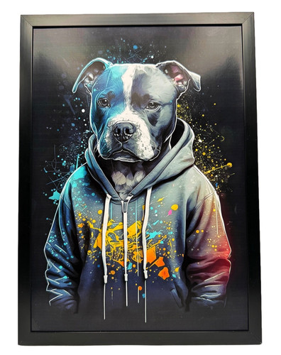 Staffie dog framed - dog, wall