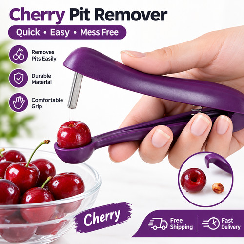 Cherry pitter tool - tool, purple