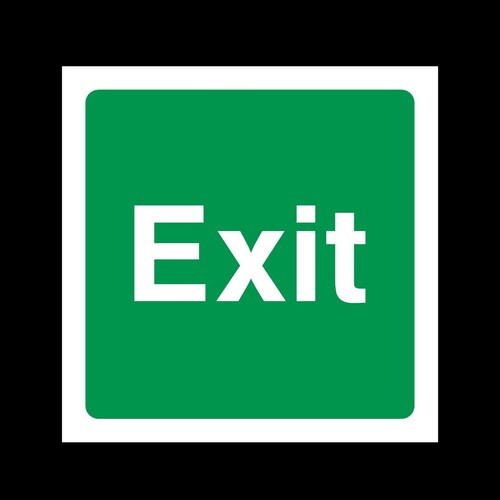 Exit plastic sign sticker - or,