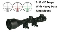 3-12X50 Scope Red and Green Illuminated Rangefinder With Weaver Ring Mount