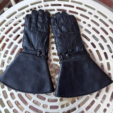 Original Vintage 1950's 60's  Waddington's Leather Gauntlet Motorcycle Gloves