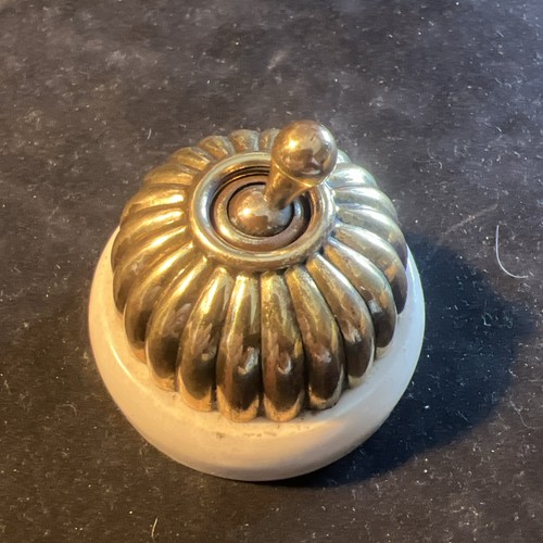 Vintage brass ceramic light - brass,