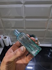 Triangle Aqua Victoria Bottle Antique Victorian Glass