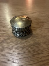 Brass etui case - brass, thimble