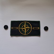 stone island badge black green