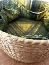 Wicker Sewing Box With Pockets For Sewing Equipment