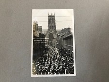 DONCASTER Yorkshire Dragoons attending church c1910 real photo vintage postcard
