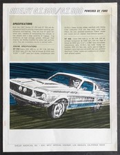 SHELBY GT350 GT500 USA Car Sales Leaflet 1967
