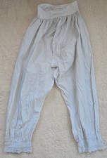 Antique Edwardian? Cotton Open Drawers Or Bloomers with lace on legs' bottoms 