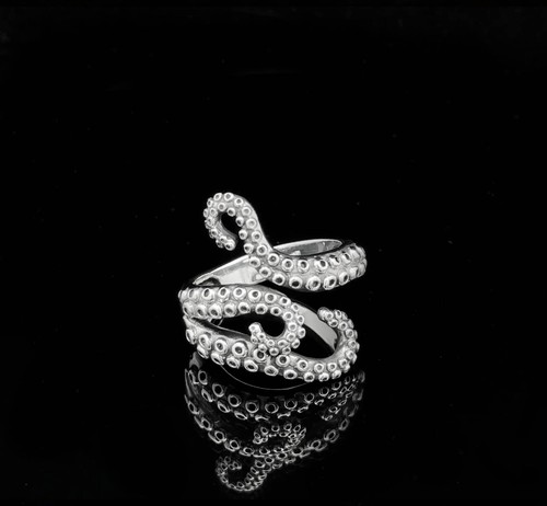 Octopus sterling silver ring - octopus,