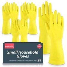 4-48 Pair Rubber Gloves Small Household Long Sleeve Washing Up Kitchen Cleaning