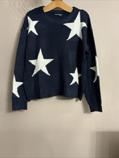 Shein Navy Star Print Jumper - Size Large 