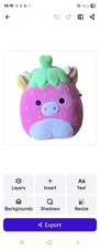 Cleary The Strawberry Cow Squishmallow - 8” BNWT - Claire’s Original