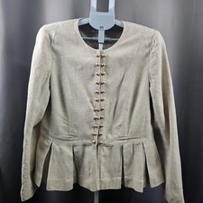 Linen Blend Peplum Jacket |