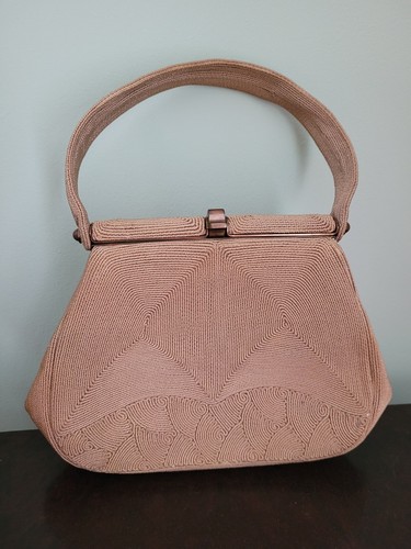 Vintage 1940s corde handbag - vintage,