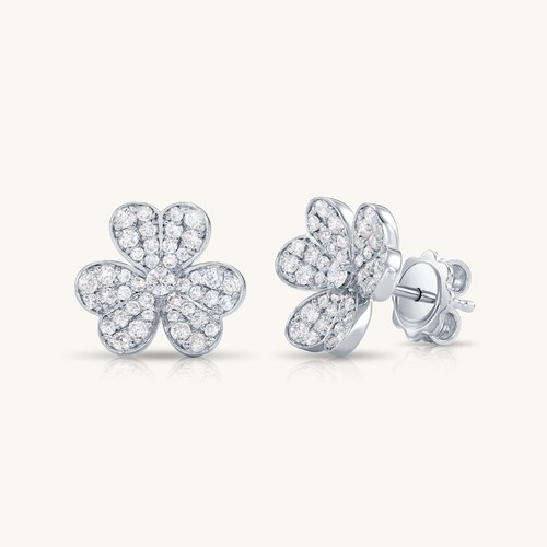 14k solid gold diamond - solid, flower