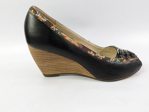 Staccato black leather wedge - staccato,