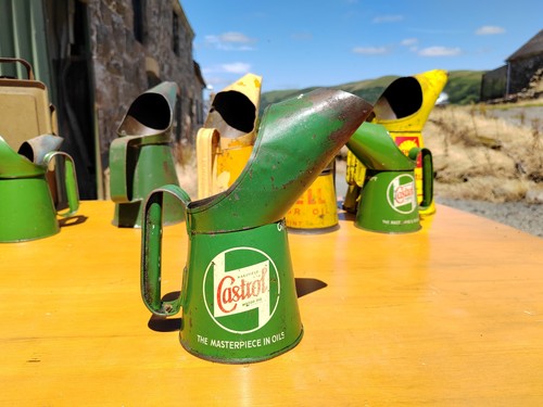 Vintage oil jug pourer - pourer, pint