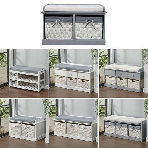 Upholstered wooden shoe bench - wooden,