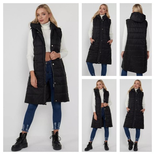 Womens black long line hooded - womens,