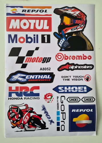 Motorbike sticker sheet - motorbike, a4