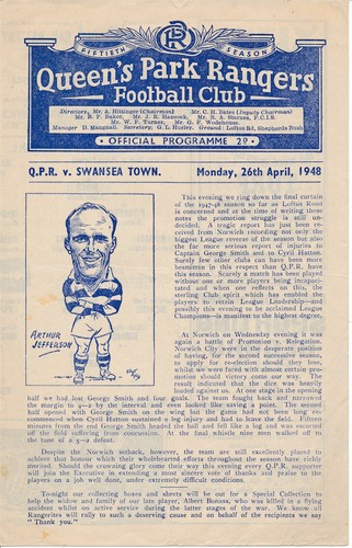 Qpr swansea town 1947 - qpr, v