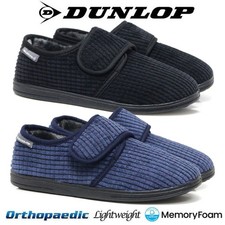 MENS DIABETIC WIDE FIT SLIPPERS DUNLOP WINTER WARM EASY CLOSE ORTHOPAEDIC SHOES