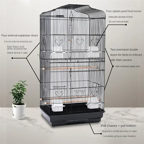 Large parrot bird cage with - parrot,