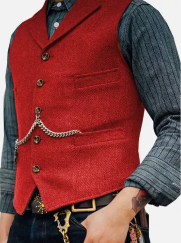 Mens tweed waistcoat - tweed, retro