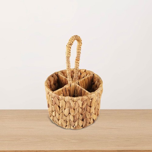Wicker flatware storage basket - wicker,