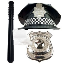 Unisex Police Fancy Dress Instant Kit Police Hat Truncheon Police Badge Costume