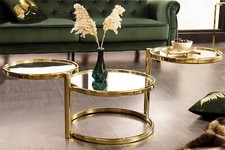 Eternity Coffee Table with Swivel Motion,Metal/Glass-CT11