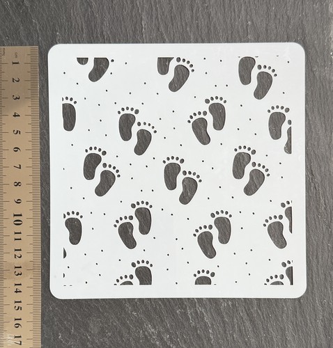 Stencil baby feet boy girl