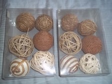 Decorative Natural Fibre Baubles x 12 - George